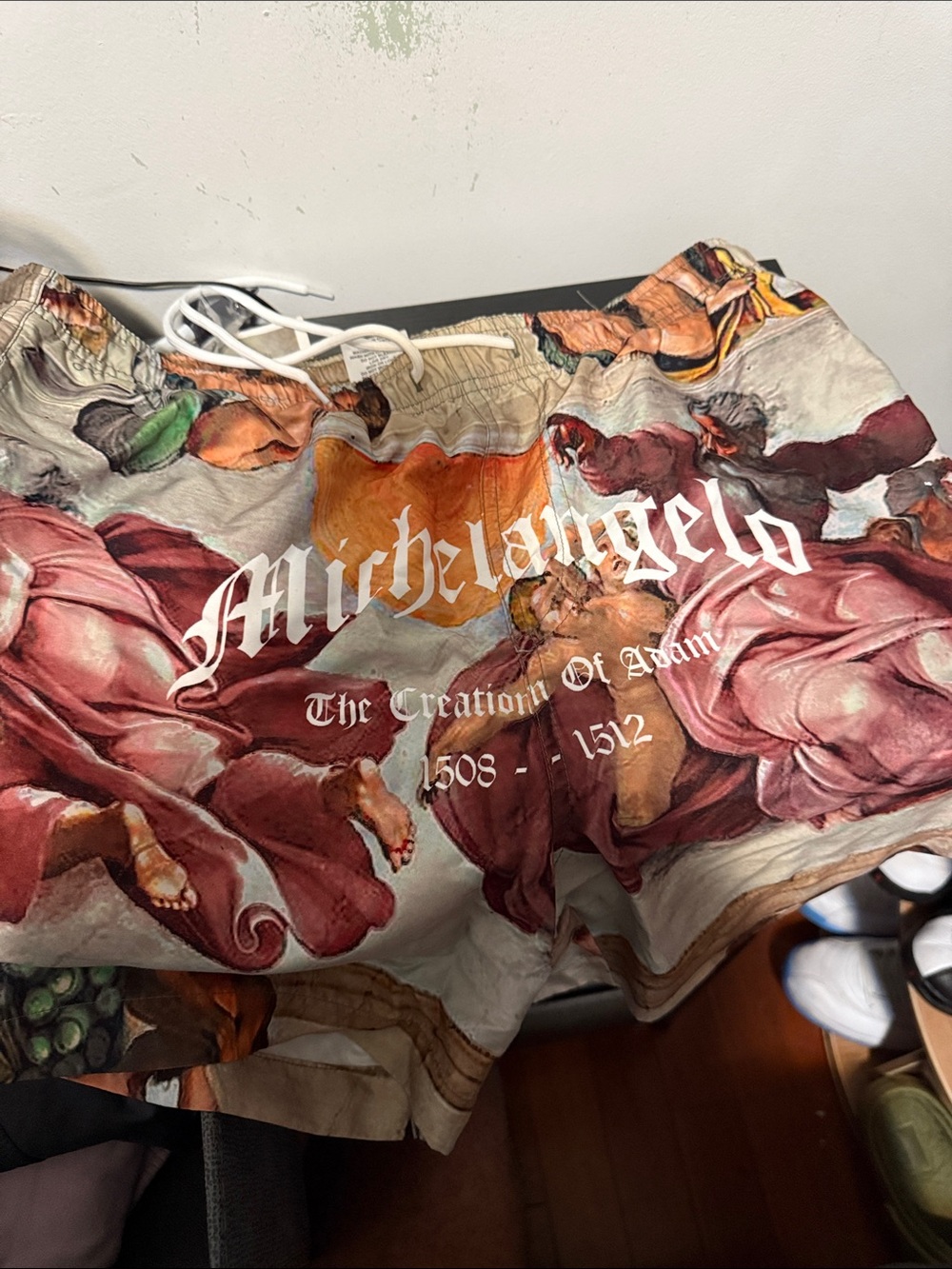 Michelangelo Multicolor 'Creation of Adam' Graphic Swim Shorts
